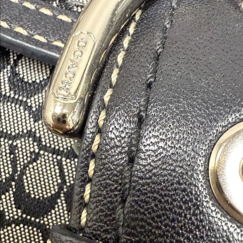 Coach SoHo Buckle Small C Monogram Black and Gray Shoulder/Hobo Bag- EUC